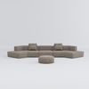 Large Heavy-duty Sectional Fabric Sofa Set with Coffee Table