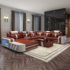 Modern Chaise Lounge Leather Led Sectional Sofa