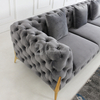 Chesterfield Fabric Living Room Sofa with Golden Legs