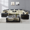 U Shape Genuine cream Leather Sofa