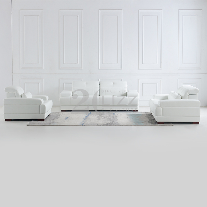 Modern Italian Leather Couch Sofa White Leather Sectional