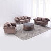 Classic Style Brown Fabric Sofa with Wooden Frame