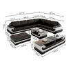 Beverly Fine Furniture Leather Corner Sectional Aldo Modern Sofa Set