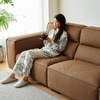 Modern Leather Sofa Three Seater High Back Leather Couch