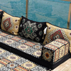  Brown Fabric Corner Floor Couch Arabic Sofa Seating Floor Pillow Seats