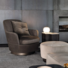 Foshan Furniture Modern Accent Chair Minotti Leisure Armchair with Stainless Steel Base