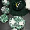 Unique Green Fabric Foot Stool Round Ottoman Fabric Futtons
