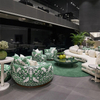 Luxury DG Green Fabric Leisure Sofa Armchair for Home Hotel And Villa