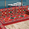Red Arabic Majlis Arabic Jalsa Floor Sofa Seating Set Traditional Sofa