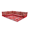 Red Turkish Floor Sofa U-shape Floor Seating Middle East Majlis Sofa Set