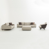 Foshan Bulk Sofa Suppliers Modern Clean Line Sofa Beige Fabric Long Sofa Set