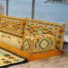 Bright Yellow Fabric Majlis Arabic Living Room Furniture Majlis Floor Cushions