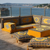 Yellow Floor Sofa Seating Set Corner Arabic Sofa Set Oriental Floor Cushions