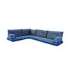 Sky-blue Fabric Arabic Floor Cushions Corner Oriental Floor Seating Sofa