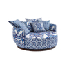 Italian Mediterrian Design Planetario Giove Loveseat Fabric Swivel Sofa