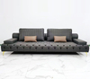 Italian Luxury Furniture Robert Cavalli Tufted Leather Couch Fabric Lounge Sofa
