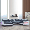 Futuristic Smart Furniture Uranus Modern Leather Sectional Sofa with LED Light