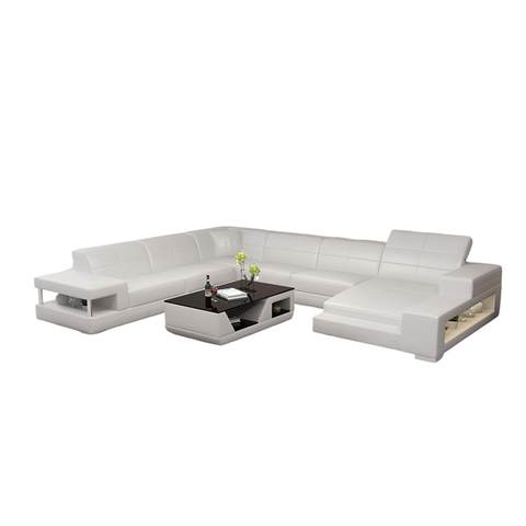 Modern Sofa Set Paramount Leather Sectional with LED Light