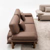 Italian brown nubuck leather sectional sofa Aura nubuk sofa set