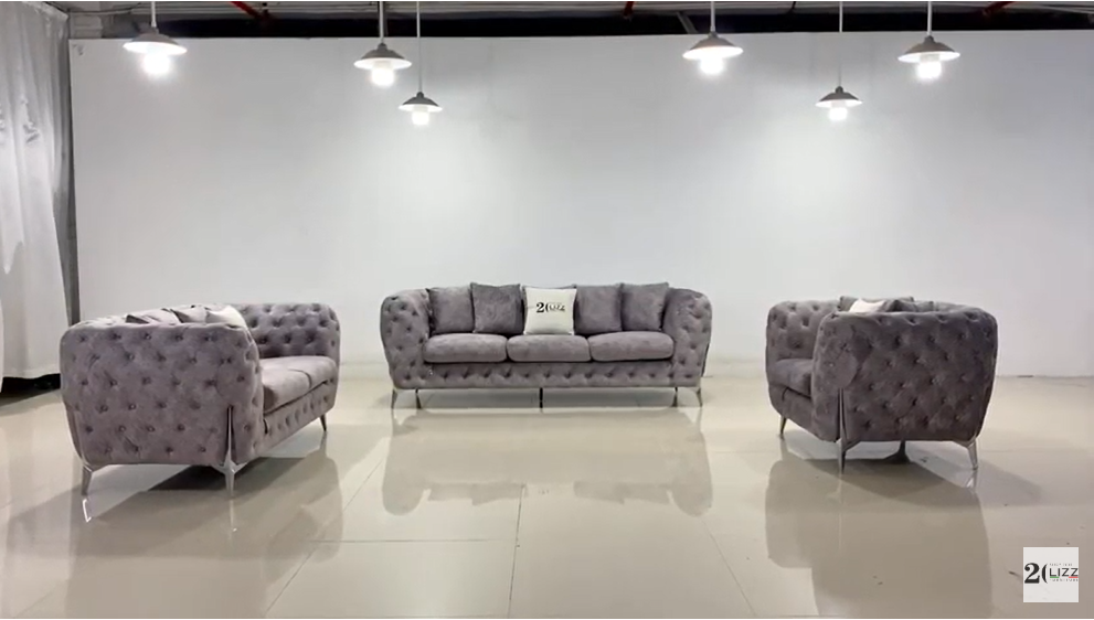 LZ805 Tufted Chesterfield velvet fabric leisure sofa