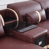 Brown Leather Living Room Set Led Sectional Sofas with Coffee Table