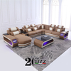 Modern Leather Lounge LED Sectional Sofa with Music Player