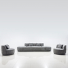 Italian Modern Luxury Furniture Chenille Fabric Bordone Sofa with Swivel Chair And Ottoman