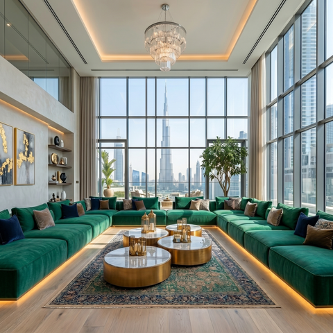 Modern Light Luxury Sofa Factory Custom Villa Sofa Supplier Arabic Modern Majlis Floor Couch