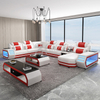 Stylish Velvet Fabric Led Sectional Sofa with Chaise Bed