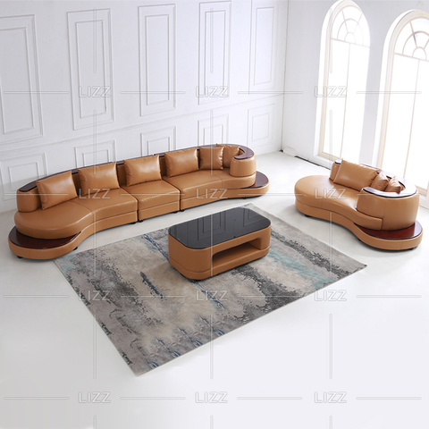 Modular Leather Living Room Sofa with Storage