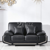 Home Furniture Black Leather Sofa Set for Living Room