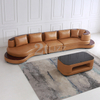 Curved Small Brown Living Room Sofa