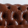 Furniture Set Classic Tufted Leather Sofa