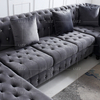 American Style Living Room Sectional Velvet Fabric Chesterfield Sofa