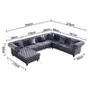 American Style Living Room Sectional Velvet Fabric Chesterfield Sofa