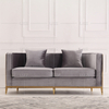 Luxury Gold Metal Frame Curved Velvet Fabric Sectional Sofa