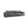 Direct Factory Sofa Supplier Clean Line Versus Fabric Sofa with Stainless Steel Strip Decoration