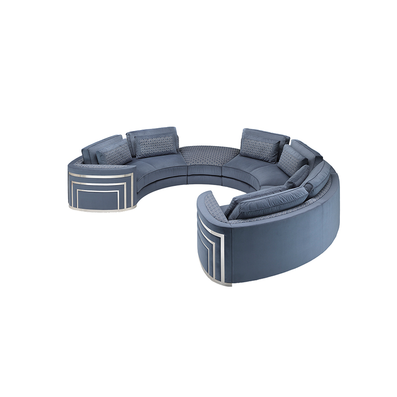 Ocean Modular Sofa Grey Velvet Circle Couch Round Majlis Sectional Sofa