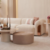 Boucle Fabric Beige Wabi-Sabi Sectional Couch Aura Kose Takimi Aura Corner Sofa Set