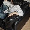 Italian Black Leather Feather Sofa for Home Hotel And Office