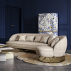 Factory Direct Luxury Sofa Suppliers Unique Design Angra White Fabric Armchair