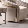 Luxury Italian Leisure Fabric Armchairs Cantori Swivel Accent Chair