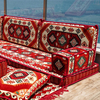 Red Fabric Majlis Arabic Floor Sofa Customization Floor Couch Set