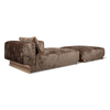 China Luxury Furniture Factory Douglas Dormeuse Sofa Brown Fabric Couch