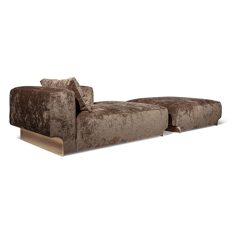 China Luxury Furniture Factory Douglas Dormeuse Sofa Brown Fabric Couch