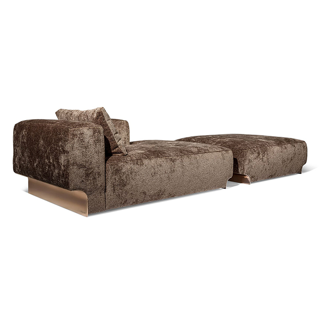 China Luxury Furniture Factory Douglas Dormeuse Sofa Brown Fabric Couch