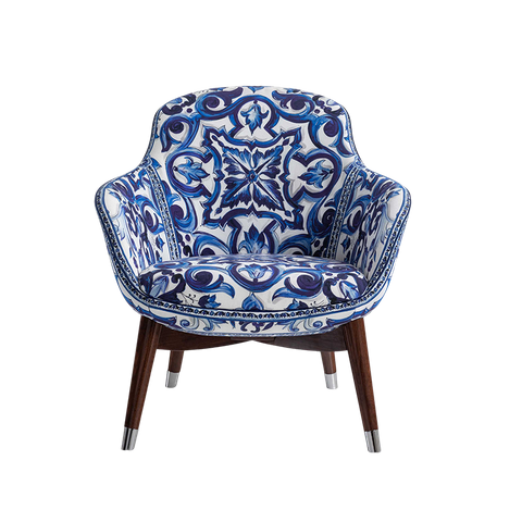 Levanda Armchair Luxury Blue Mediterranean Fabric DG Leisure Chair