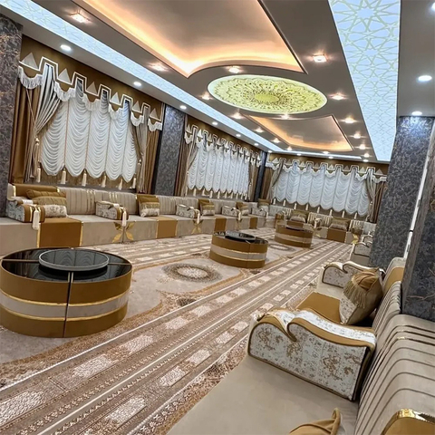 Luxury Arabic Seating Traditional Arabic Sofa Designs Fabric Majlis Sofa Set