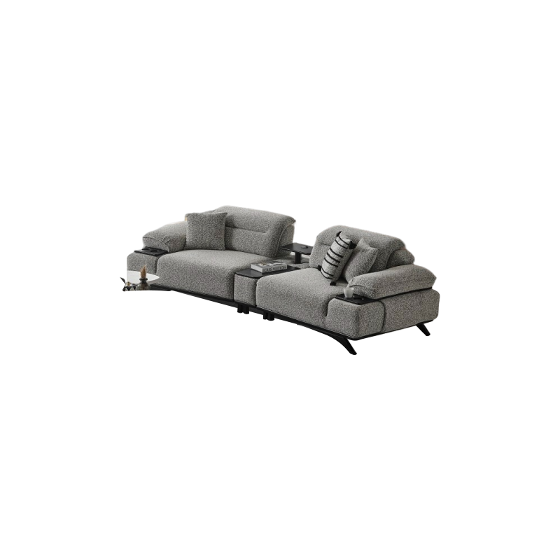 Foshan Living Room Furniture Traditional Ashley Linen Fabric Sofa Set