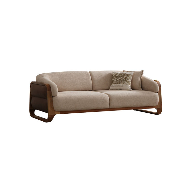 Foshan Affordable Furniture Suppliers Solid Wood Boucle Fabric Bora Sofa Set
